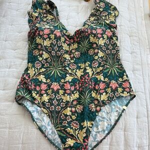 Summersalt Floral One Piece Swimsuit - Green and Pink